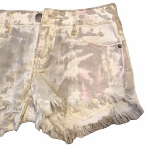 Free People Camo Print Denim Shorts